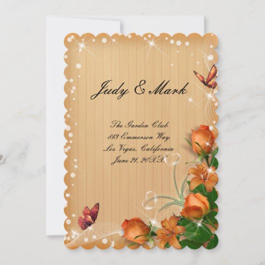 Kaart Rustic Wood Floral Butterfly Wedding Menu (Voorkant)