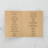 Kaart Rustic Wood Floral Butterfly Wedding Program (Binnen)