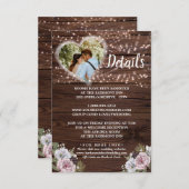 Kaart Rustic Wood Lichten Fotogegevens (Voorkant / Achterkant)