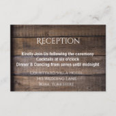 Kaart Rustic Wood Wedding Reception (Voorkant)