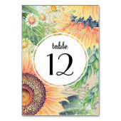 Kaart Rustige zonnebloemen Wedstrijktafel (Voorkant)