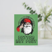 Kaart(s) met betere niet-pout kerstman feestdagenkaart (Staand voorkant)