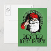 Kaart(s) met betere niet-pout kerstman feestdagenkaart (Voorkant / Achterkant)