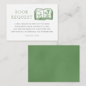 Kaart Sage Green Minimalist Book Request Enclosure (Voorkant / Achterkant)