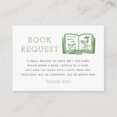Kaart Sage Green Minimalist Book Request Enclosure (Voorkant)