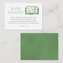 Kaart Sage Green Minimalist Book Request Enclosure