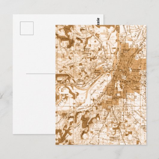 kaart Salem Oregon (Voorkant / Achterkant)