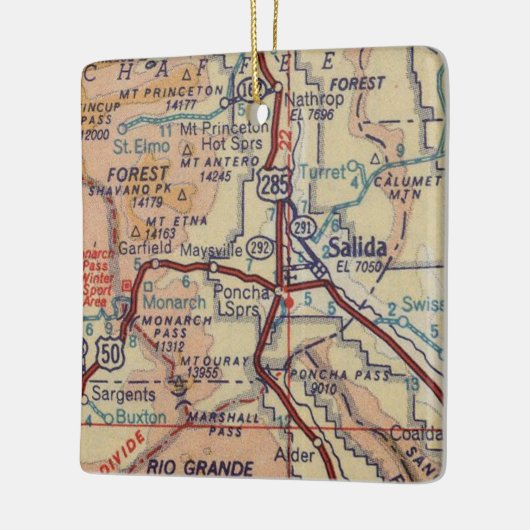  kaart Salida CO Keramisch Ornament (Links)