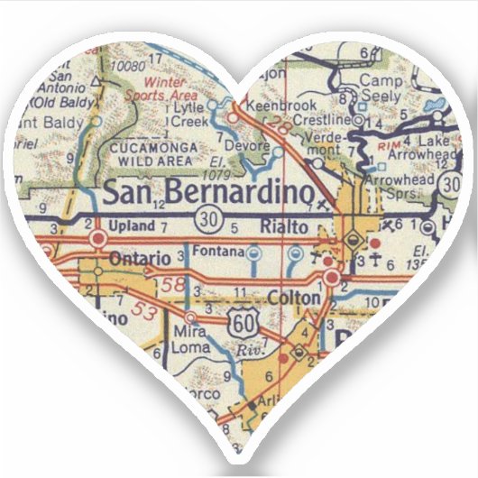  kaart San Bernadino Sticker (Voorkant)