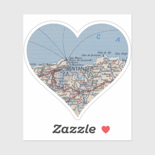 Kaart Santander Spanje Sticker (Vel)