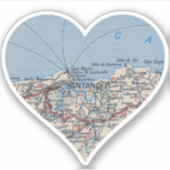 Kaart Santander Spanje Sticker (Voorkant)