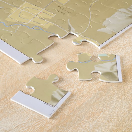 Kaart Santiago Chili (1987) Legpuzzel (Zijkant)