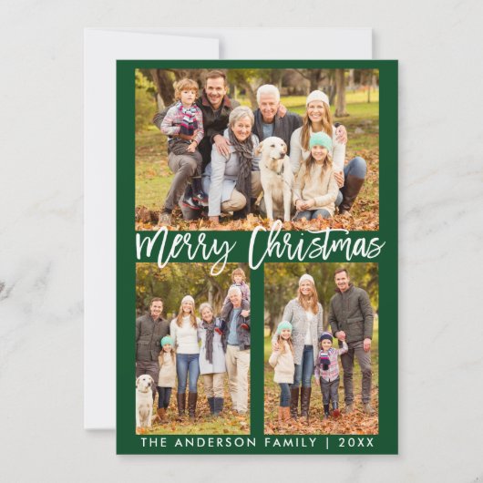 Kaart SB voor penseelscript Green Merry-kerstmis (Voorkant)