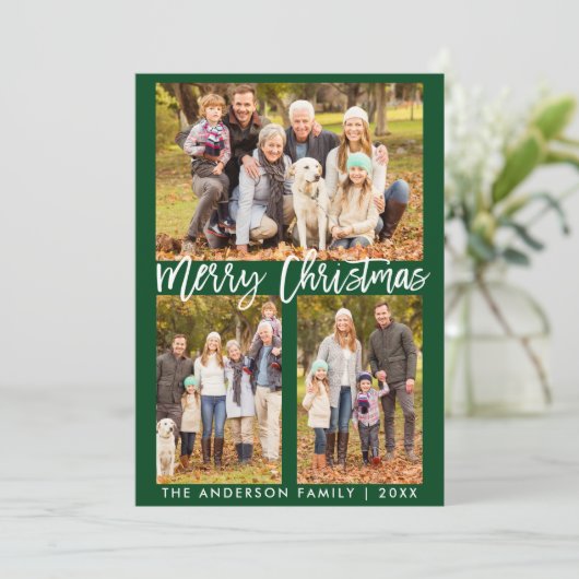 Kaart SB voor penseelscript Green Merry-kerstmis (Staand voorkant)