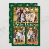 Kaart SB voor penseelscript Green Merry-kerstmis (Voorkant / Achterkant)