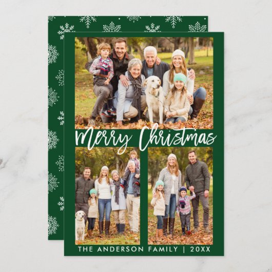 Kaart SB voor penseelscript Green Merry-kerstmis (Voorkant / Achterkant)