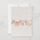 Kaart Schelpen Oceaan Strand Bruiloft Bedankt (Achterkant)