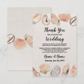 Kaart Schelpen Oceaan Strand Bruiloft Dankjewel (Voorkant / Achterkant)