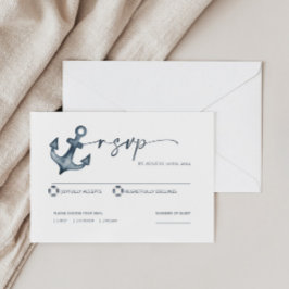 Kaart Seaside Wedding RSVP Notitiekaartje