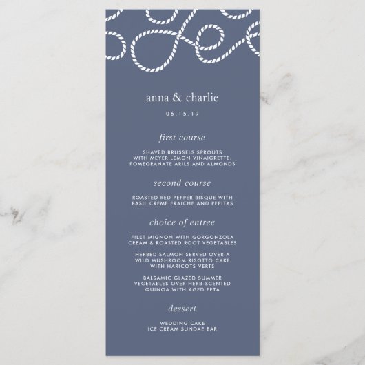 Kaart Seaworthy Wedding Menu | Leisteen (Voorkant)