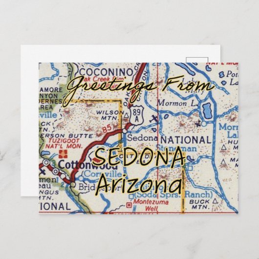 kaart Sedona AZ (Voorkant / Achterkant)