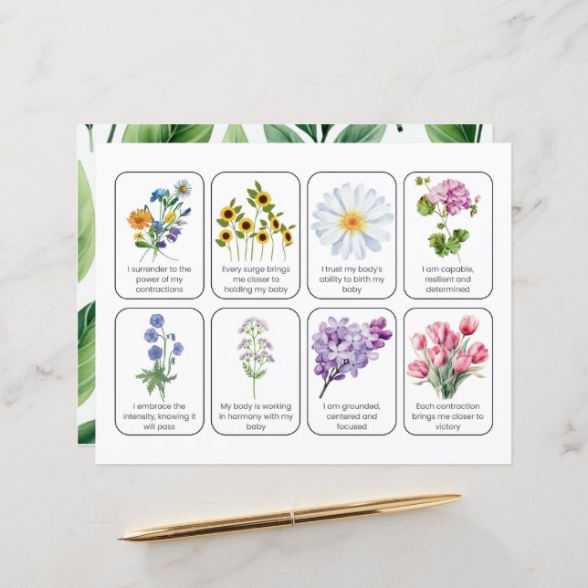 Kaart set met 8 bevallingen (Voorkant / Achterkant in situ)