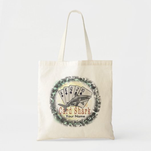 Kaart Shark, aangepaste naam Canvas tas (Voorkant)