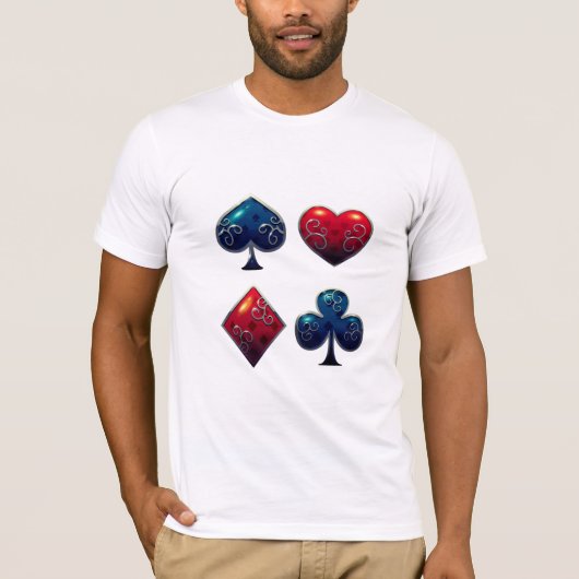 Kaart Shark Poker Gambler T-shirt (Voorkant)