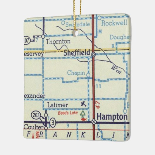  kaart Sheffield IA Keramisch Ornament (Links)