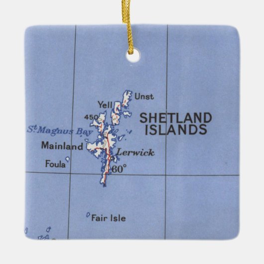  kaart Shetland Islands Keramisch Ornament (Voorkant)