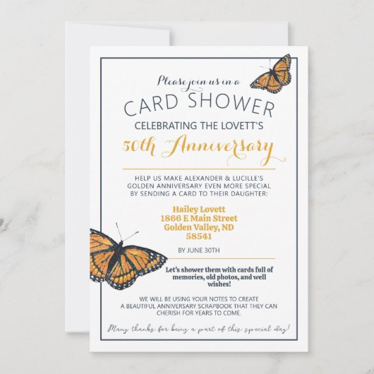 Kaart Shower - 50e Jubileum - Fotouitnodiging (Voorkant)