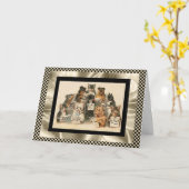 Kaart Singing Dog & Cat Choir Best Wishes (Gele Bloem)