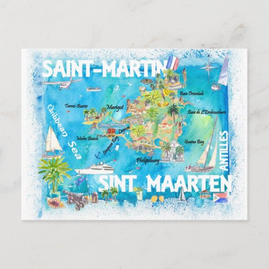 Kaart Sint Maarten Antilles (Voorkant)