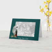 Kaart Sjabloon - African Grey Parrot (Gele Bloem)