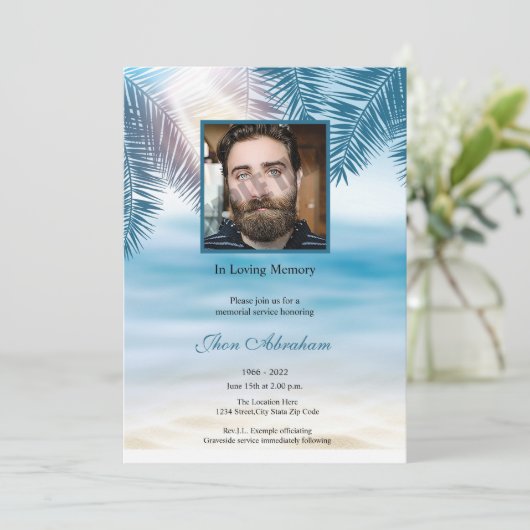 Kaart Sjabloon begrafenisbekendmaking (Staand voorkant)