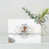 Kaart Sjabloon begrafenisbekendmaking (Staand voorkant)