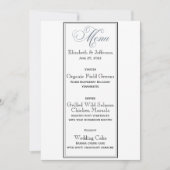 Kaart Slate Blue Party of Wedding Menu (Voorkant)