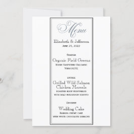 Kaart Slate Blue Party of Wedding Menu