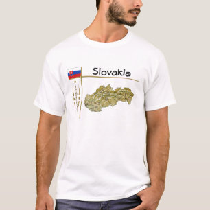 Kaart Slowakije + vlag + titel T-shirt
