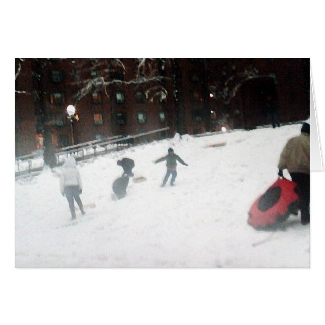 kaart Sneeuwdag - Seizoengroeten (Voorkant Horizontaal)