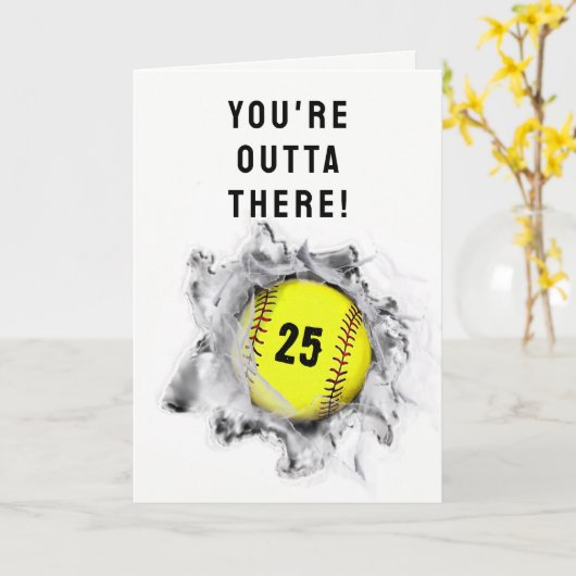 Kaart Softball Afstuderen (Gele Bloem)