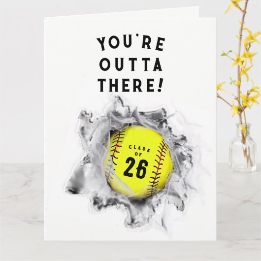 Kaart Softball Afstuderen (Gele Bloem)