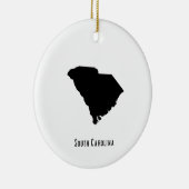 kaart South Carolina - Zwarte en witte kaart Keramisch Ornament (Rechts)