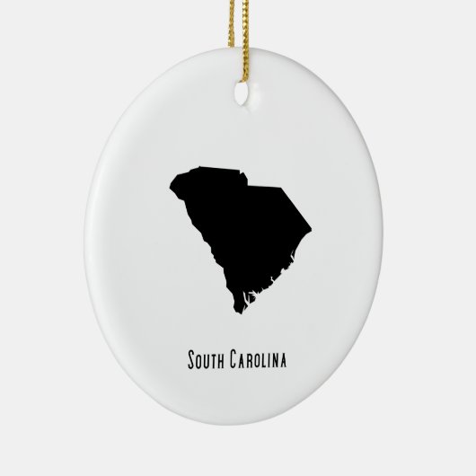 kaart South Carolina - Zwarte en witte kaart Keramisch Ornament (Rechts)