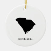kaart South Carolina - Zwarte en witte kaart Keramisch Ornament (Voorkant)