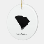 kaart South Carolina - Zwarte en witte kaart Keramisch Ornament (Links)