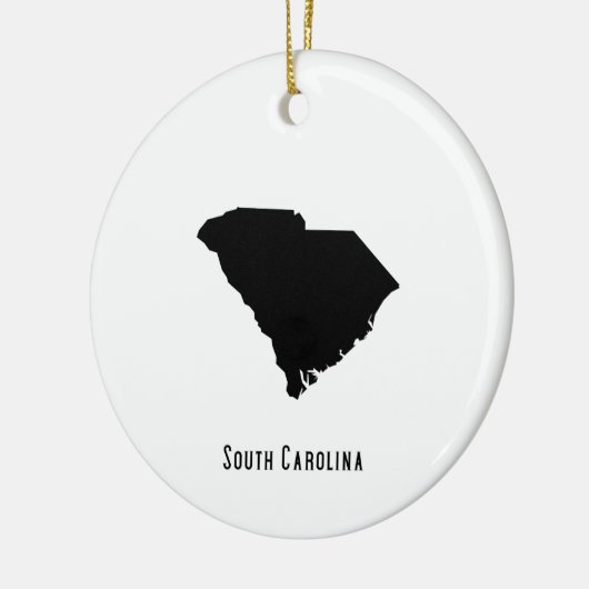 kaart South Carolina - Zwarte en witte kaart Keramisch Ornament (Links)