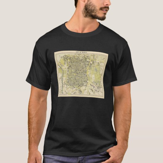 kaart Spanje Madrid 1883 T-shirt (Voorkant)