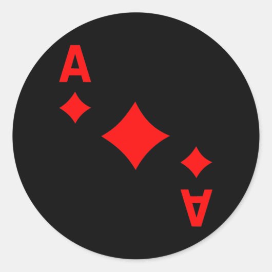 Kaart speelruimte van diamanten Kaarten Ronde Sticker (Voorkant)
