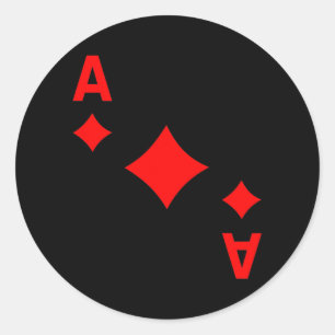 Kaart speelruimte van diamanten Kaarten Ronde Sticker